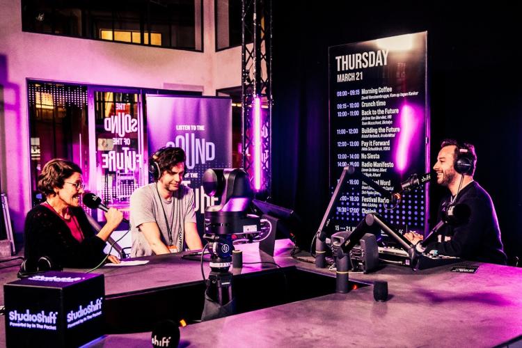 prof. Sofie Goormachtig as a guest for a radio recording at the Flanders Technology and Innovation festival in Ghent, Belgium